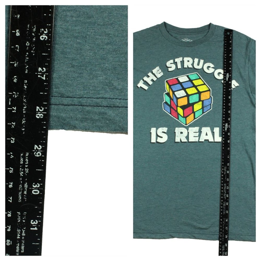 The Struggle is Real Men's Rubik's Cube Shirt M - Picture 2 of 5